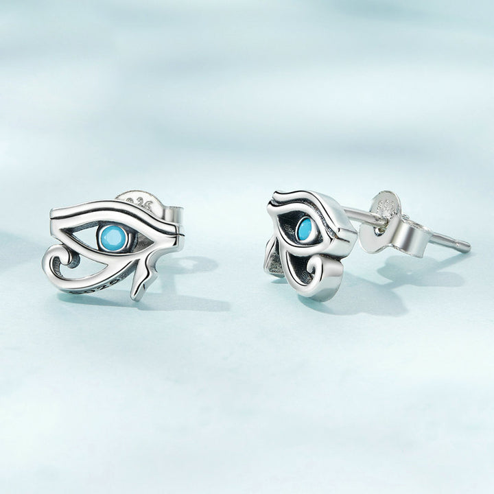 Olivenorma Sterling Silver S925 Turquoise Eye Of Horus Earrings