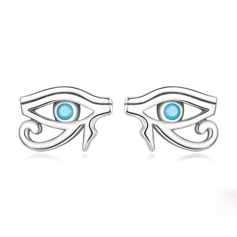 Olivenorma Sterling Silver S925 Turquoise Eye Of Horus Earrings