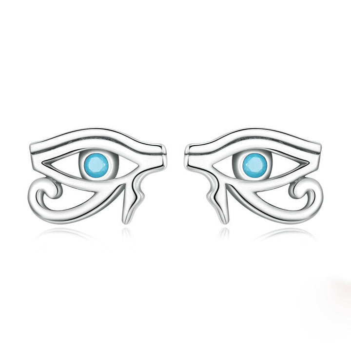 Olivenorma Sterling Silver S925 Turquoise Eye Of Horus Earrings