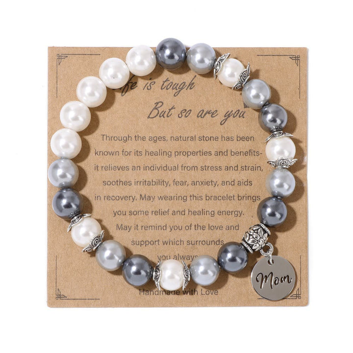 Olivenorma Mom Pendant Pearl Stainless Steel Bracelet