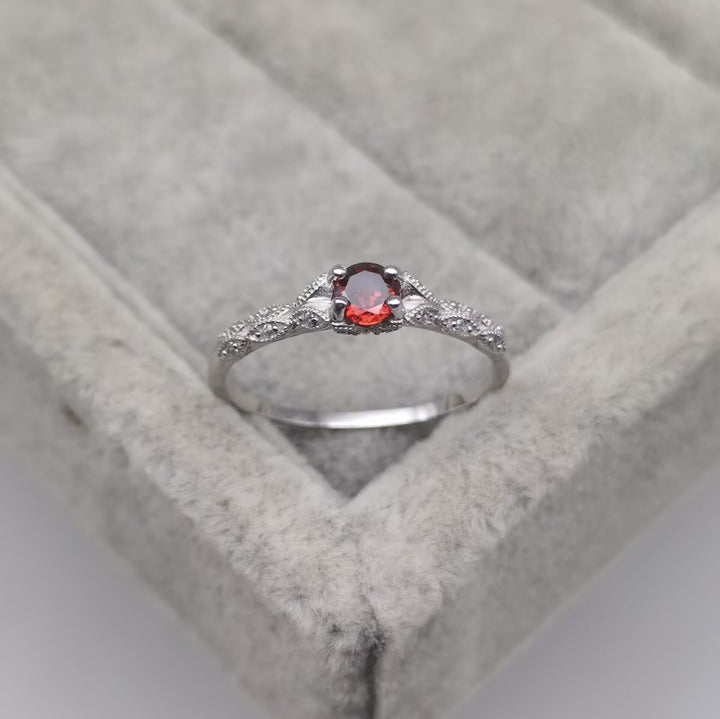 Olivenorma Inlaid Purple Amethyst Zirconia Simple Ring - Ruby Quartz - 10 - image 3