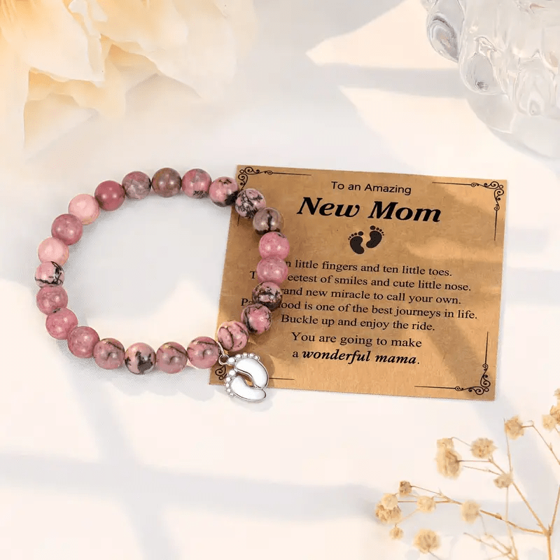 Olivenorma New Mom Gifts Natural Stone Beaded Bracelet