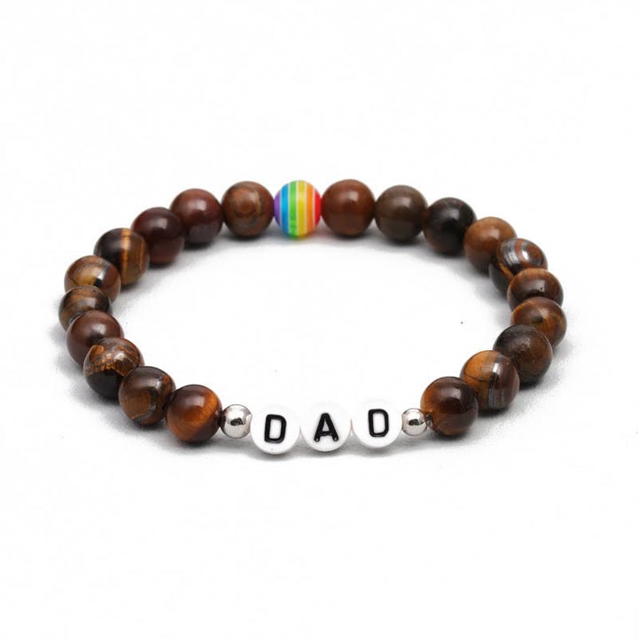 Olivenorma "DAD" Chakra Natural Stone Beaded Bracelet