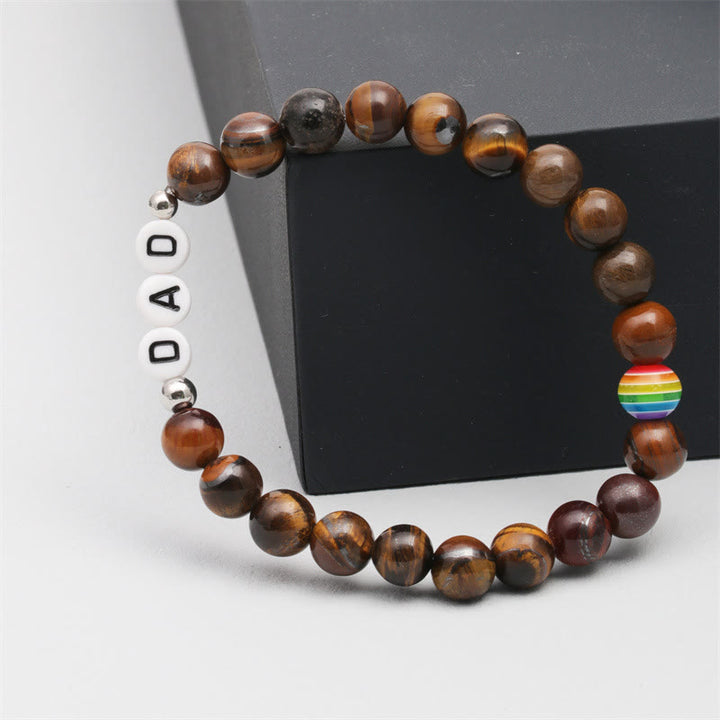 Olivenorma "DAD" Chakra Natural Stone Beaded Bracelet