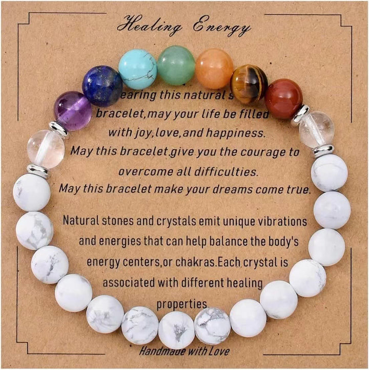 Olivenorma Blessing Card Natural Stone Beaded Bracelet