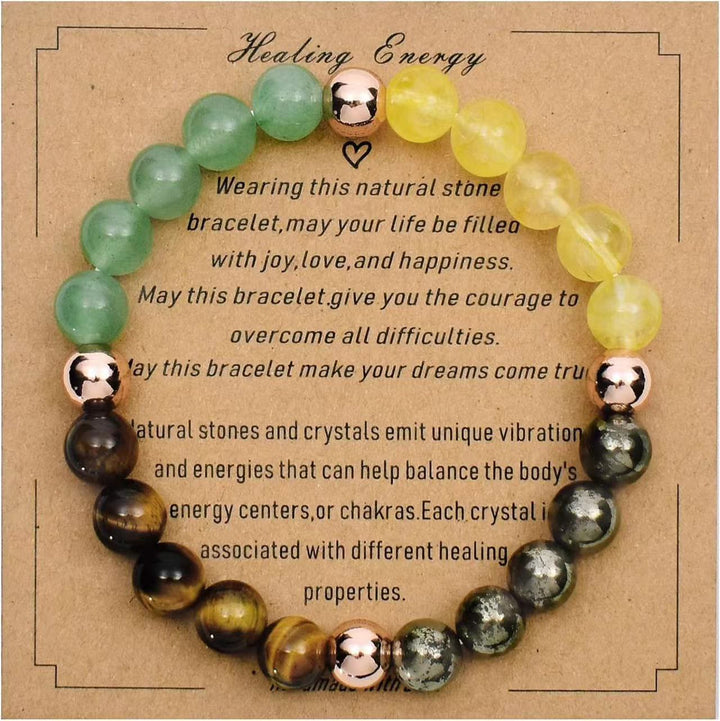 Olivenorma Blessing Card Natural Stone Beaded Bracelet