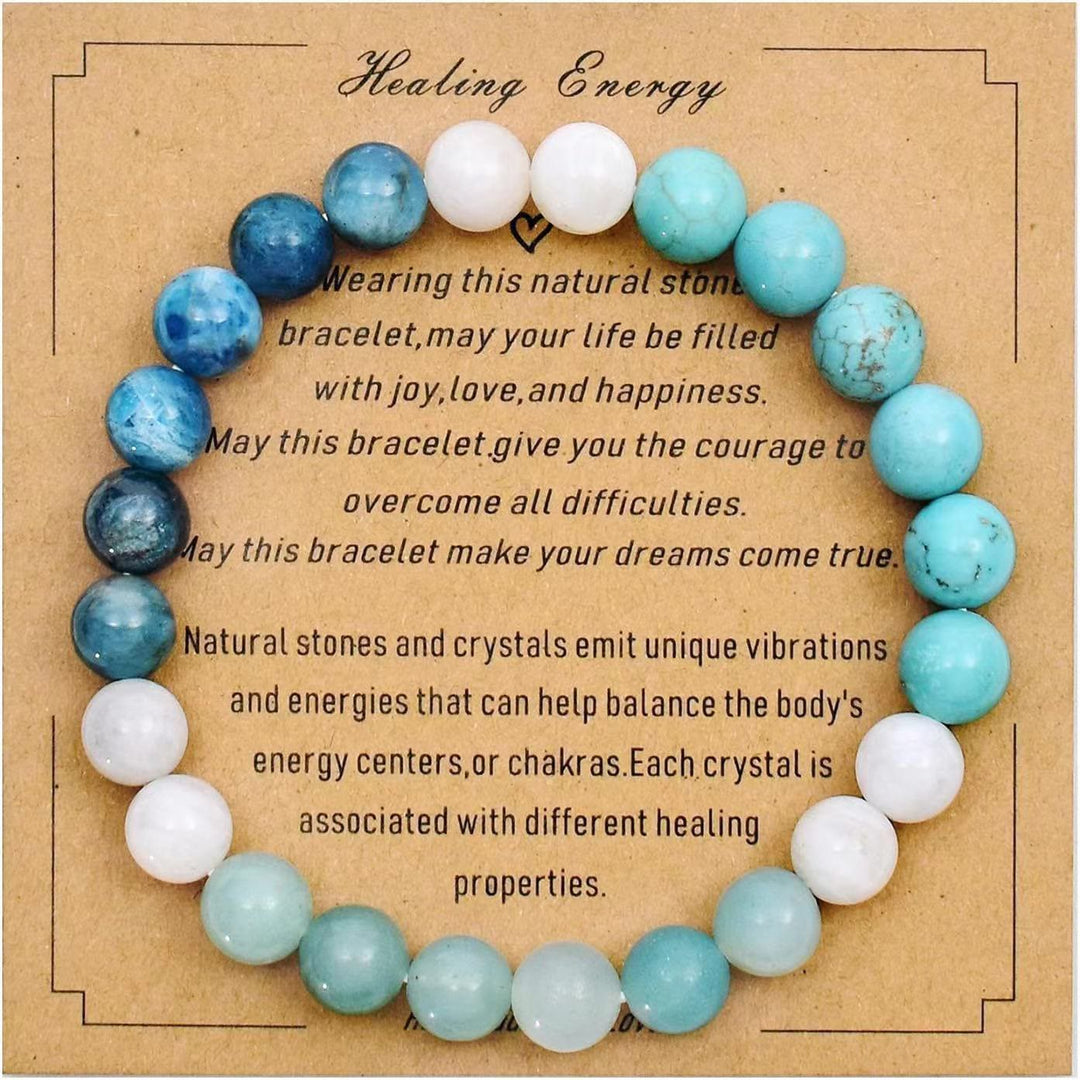 Olivenorma Blessing Card Natural Stone Beaded Bracelet