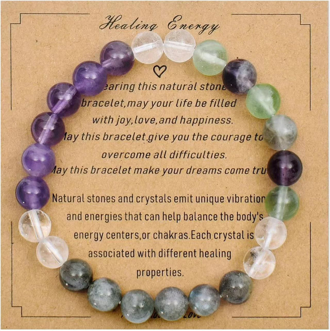 Olivenorma Blessing Card Natural Stone Beaded Bracelet