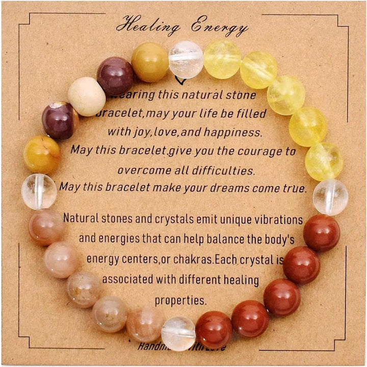 Olivenorma Blessing Card Natural Stone Beaded Bracelet