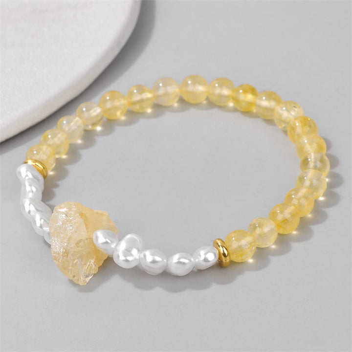 Olivenorma 6mm Irregular Natural Crystal Beads Bracelet