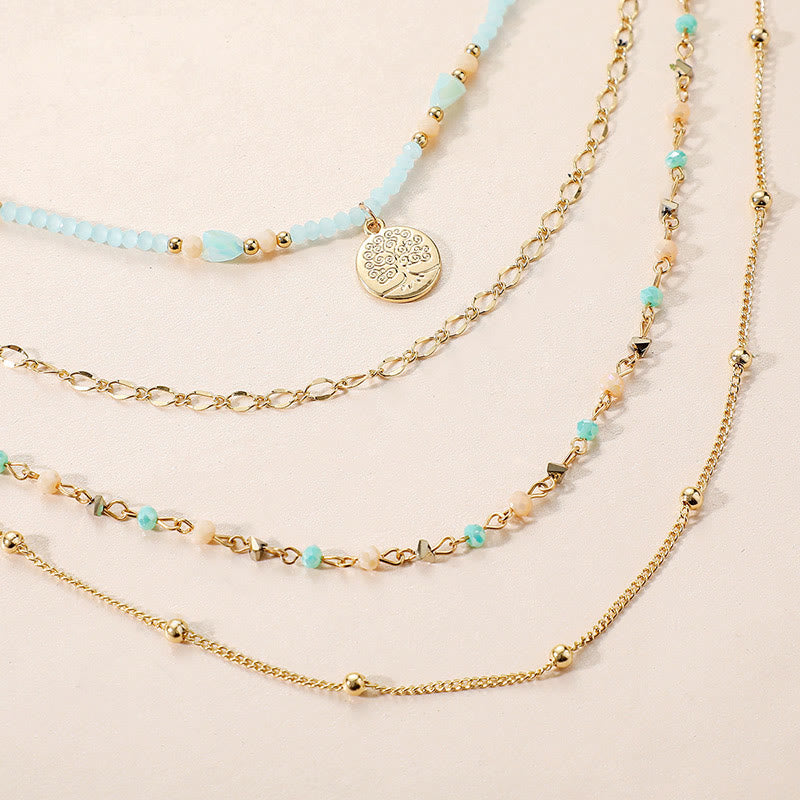 Olivenorma Aquamarine Sun Stone Jewelry Set