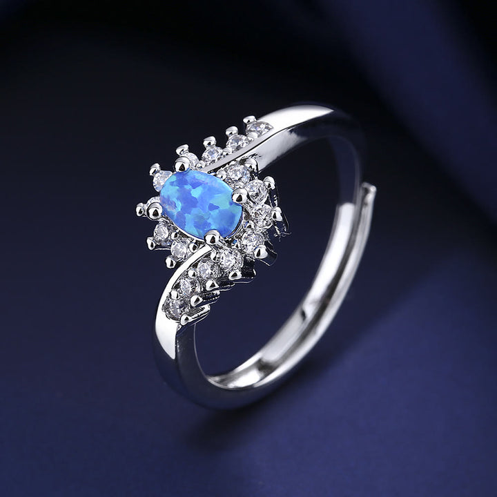 Olivenorma "Surrounding" Blue Opal Adjustable Ring