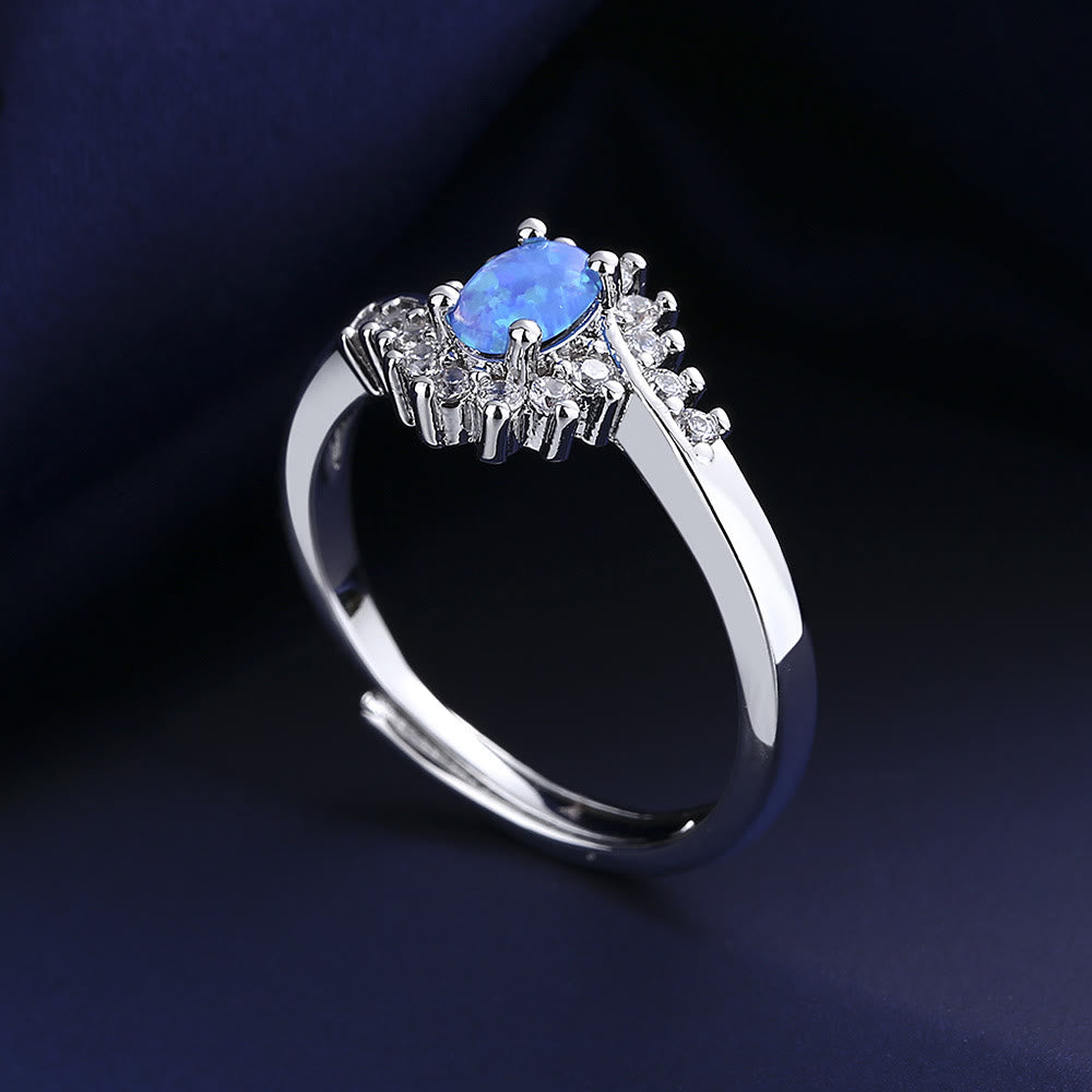 Olivenorma "Surrounding" Blue Opal Adjustable Ring