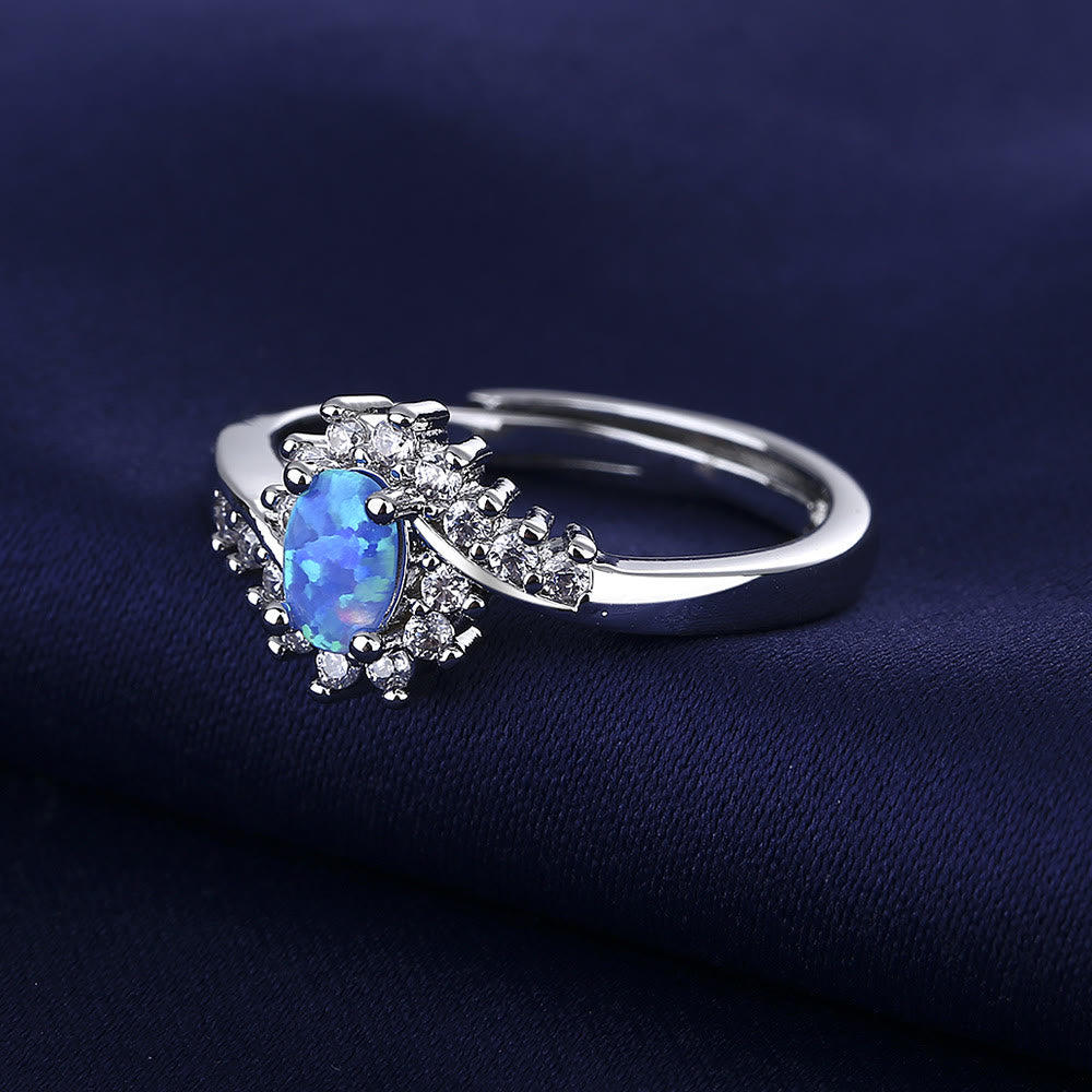 Olivenorma "Surrounding" Blue Opal Adjustable Ring