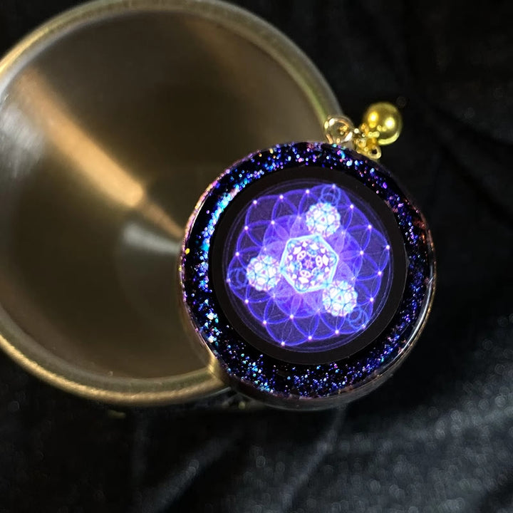 Olivenorma Amethyst Garnet Flower of Life Orgone Necklace