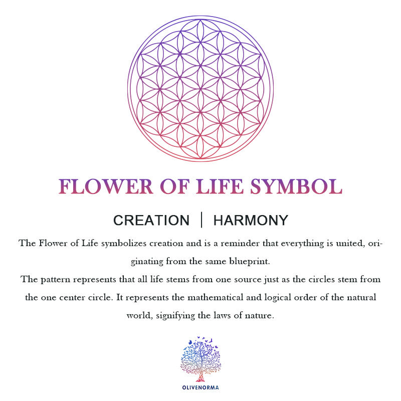 Olivenorma Amethyst Garnet Flower of Life Orgone Necklace