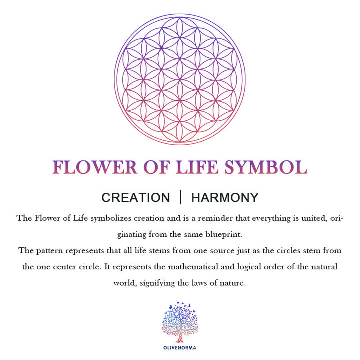 Olivenorma Amethyst Garnet Flower of Life Orgone Necklace