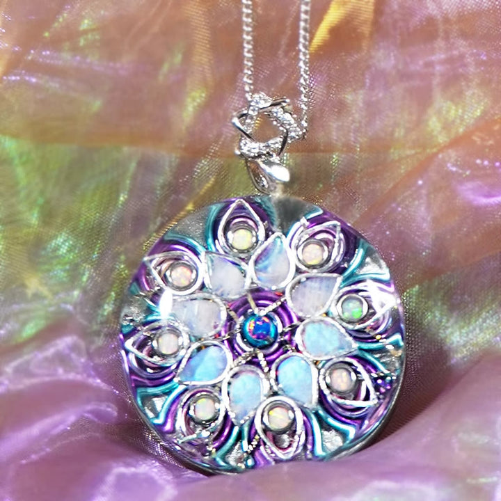 Olivenorma "Moonlight Goddess" Moonstone Aquamarine Lucky Orgone Necklace