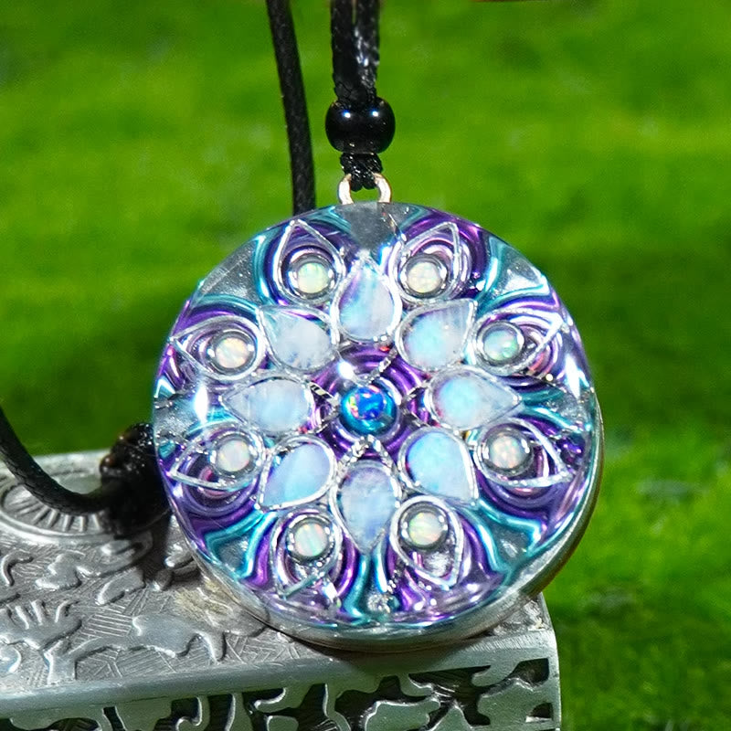 Olivenorma "Moonlight Goddess" Moonstone Aquamarine Lucky Orgone Necklace