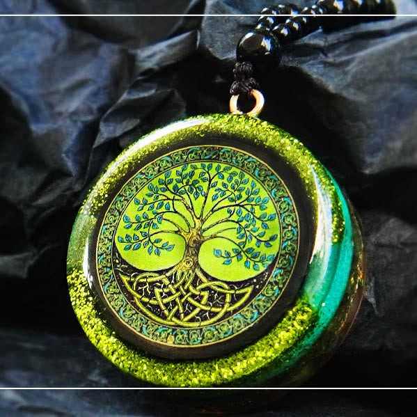 Olivenorma Peridot Tree of Life Orgone Necklace