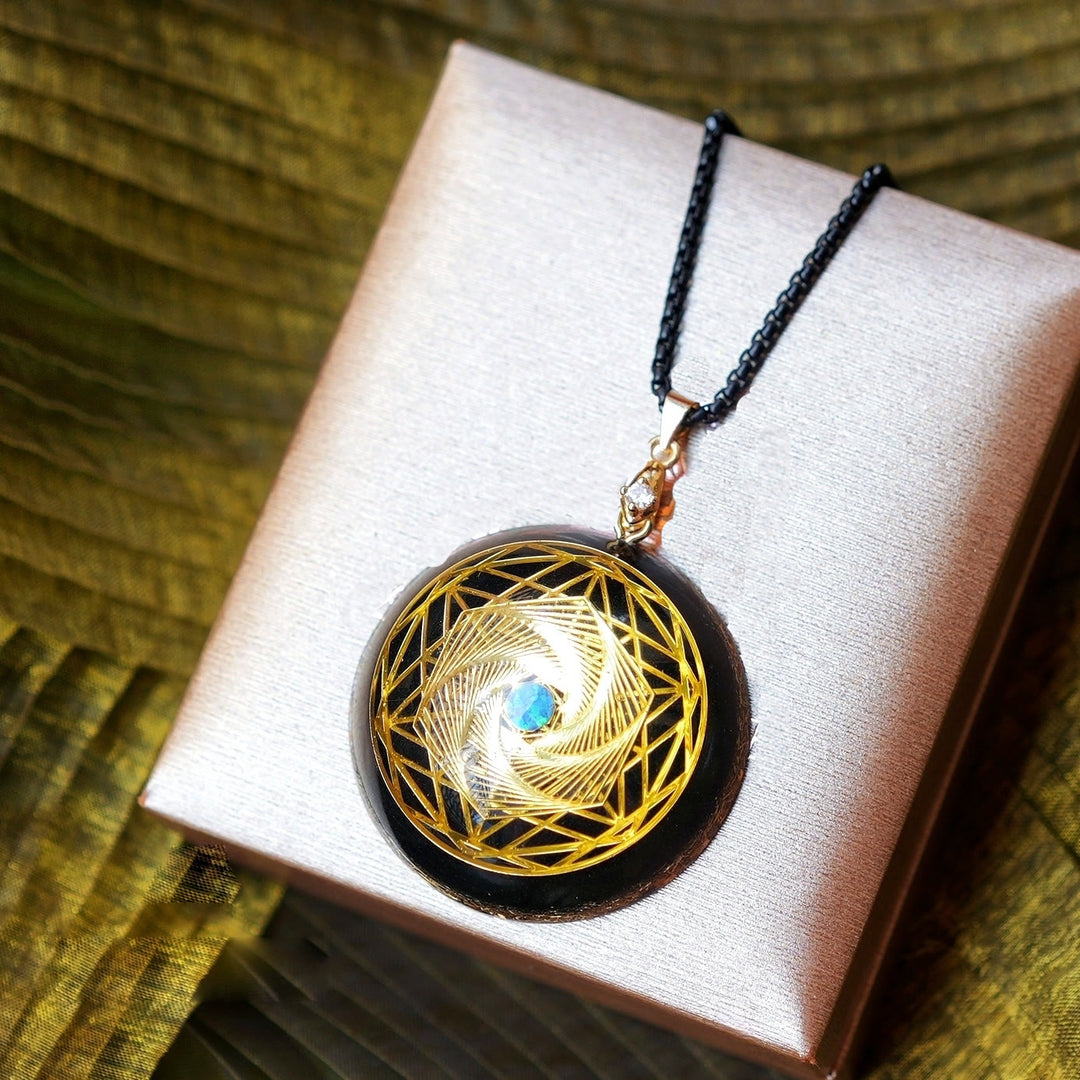 Olivenorma Obsidian Opal Orgone Necklace