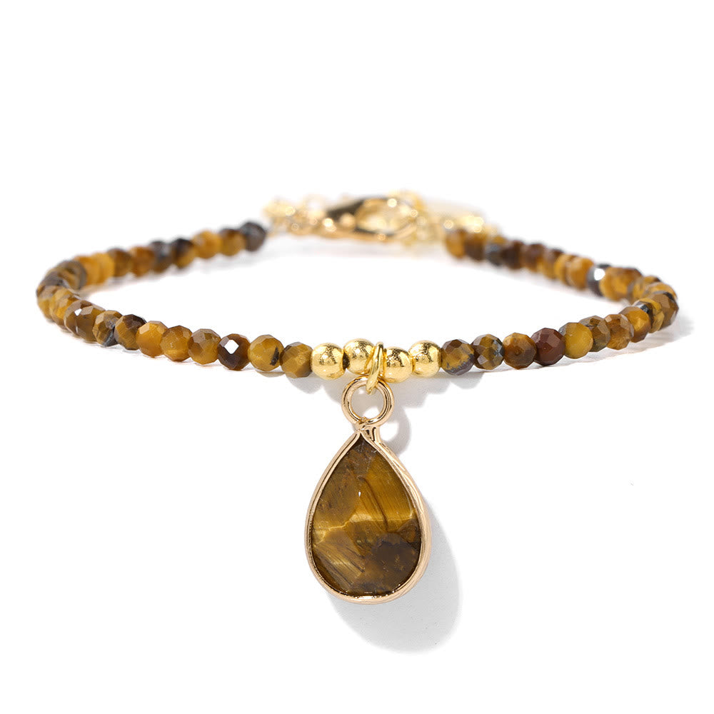 Olivenorma Natural Stone Beads Water Drop Pendant Bracelet