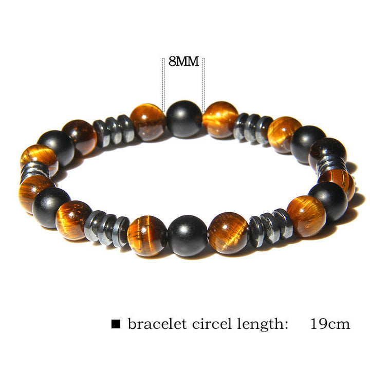 Olivenorma Natural Hematite Tiger Eye Stone Beads Bracelet