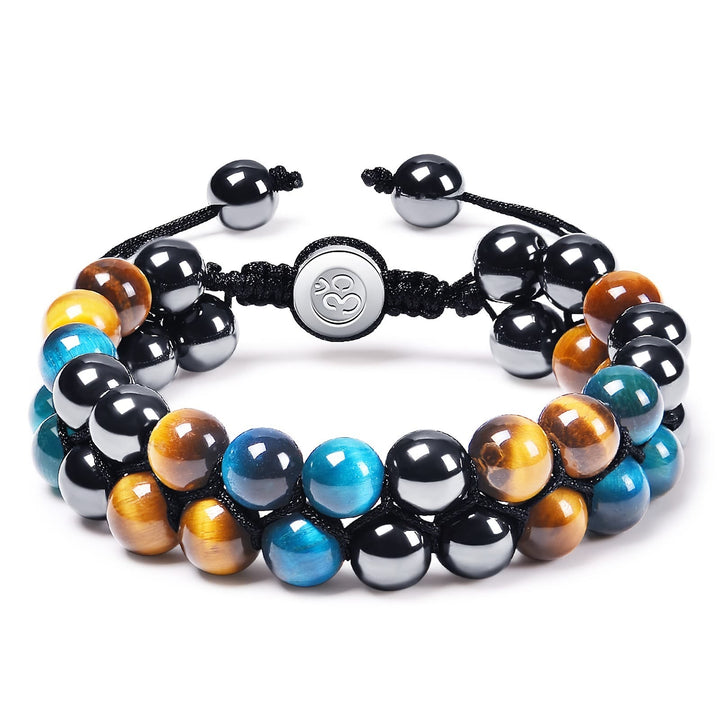 Olivenorma Men Blue Tiger Eye Beads OM Bracelet