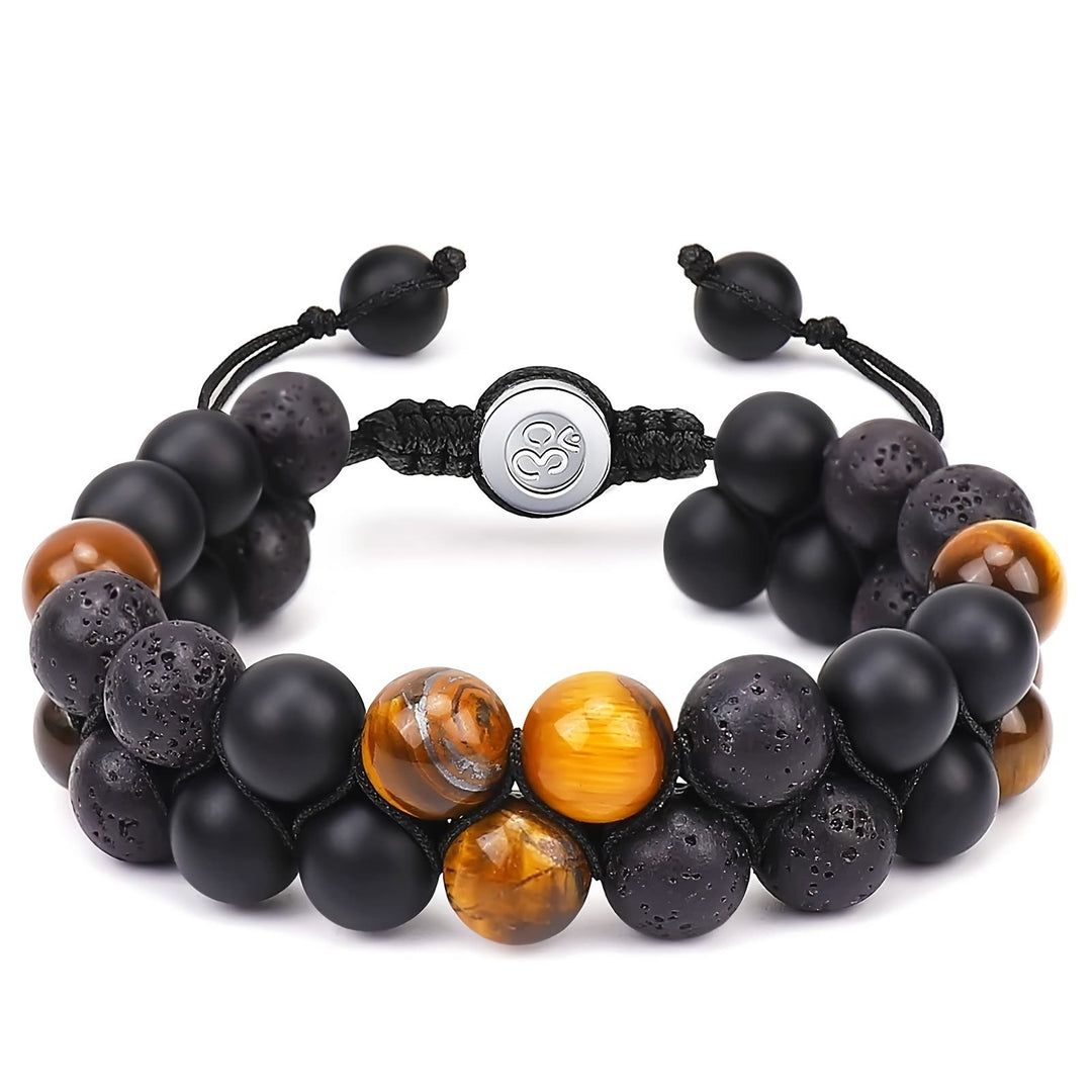 Olivenorma Men Blue Tiger Eye Beads OM Bracelet