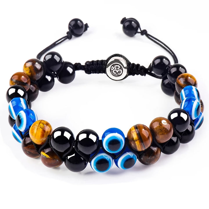 Olivenorma Men Blue Tiger Eye Beads OM Bracelet