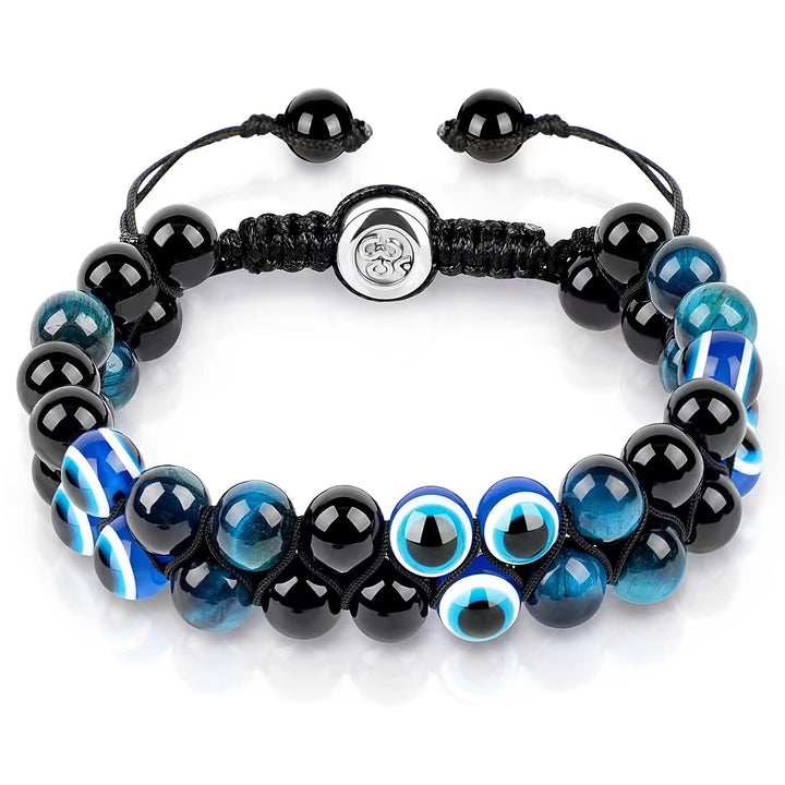 Olivenorma Men Blue Tiger Eye Beads OM Bracelet