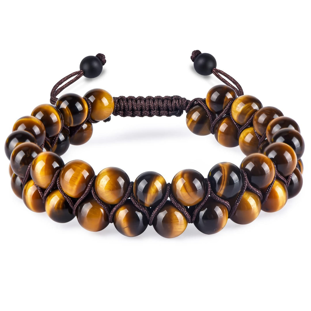 Olivenorma Men Hematite Green Tiger Eye Beads Bracelet