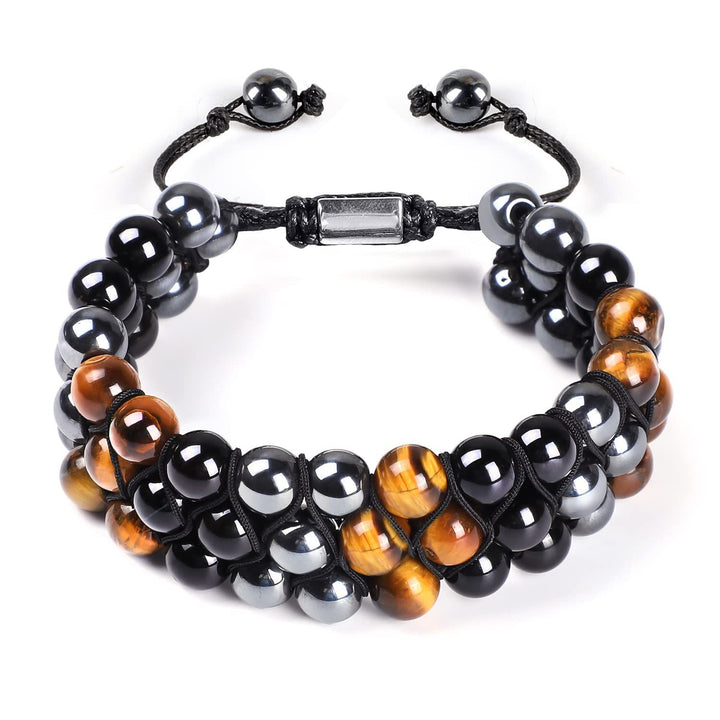 Olivenorma Men Hematite Obsidian Tiger Eye Beads Bracelet