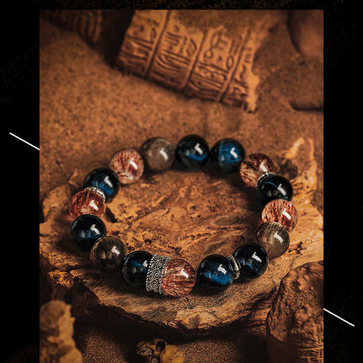 Olivenorma Men Black Gold Super Seven Beads Bracelet - image 5