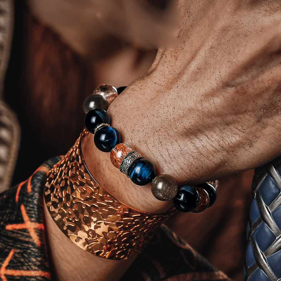 Olivenorma Men Black Gold Super Seven Beads Bracelet - image 1