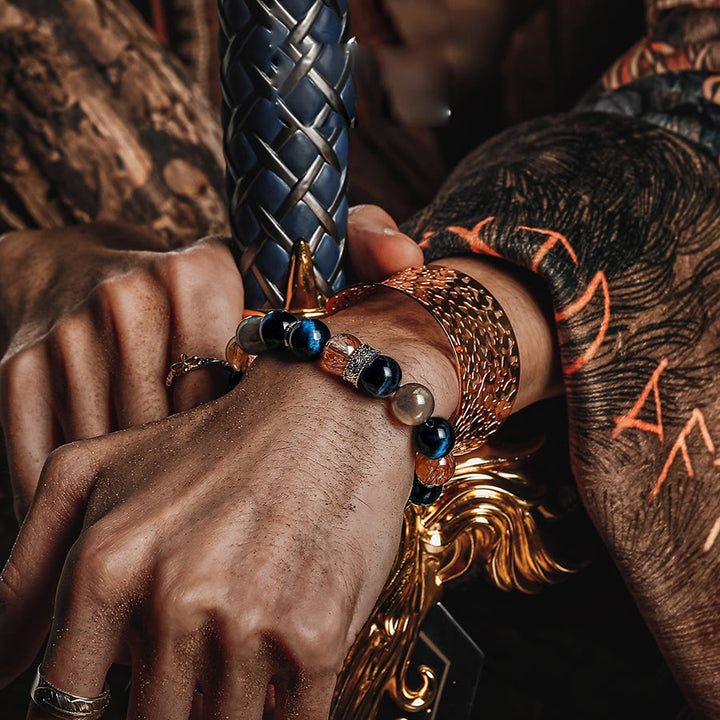 Olivenorma Men Black Gold Super Seven Beads Bracelet - image 2