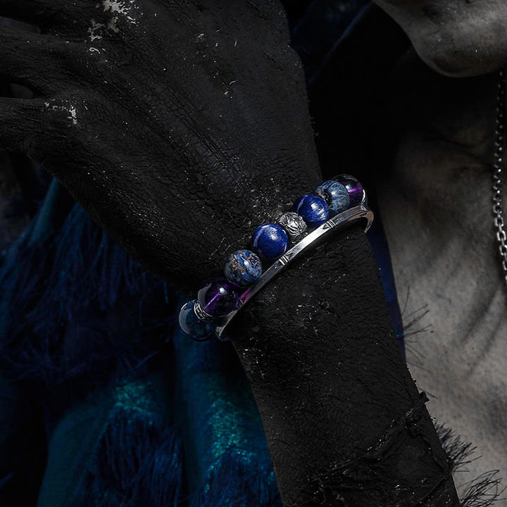 Olivenorma Men Lapis Lazuli Amethyst Pietersite Beads Bracelet - image 1