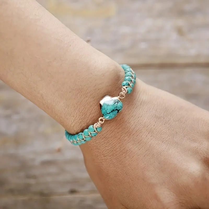 Olivenorma Irregular Bracelet Turquoise Double Beaded Bracelet