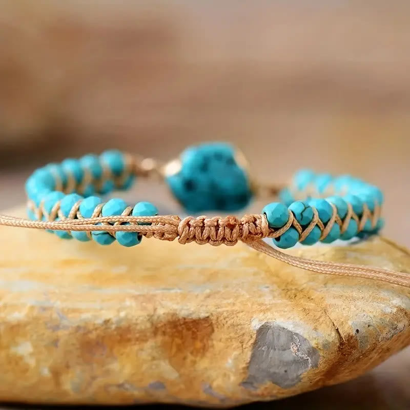 Olivenorma Irregular Bracelet Turquoise Double Beaded Bracelet