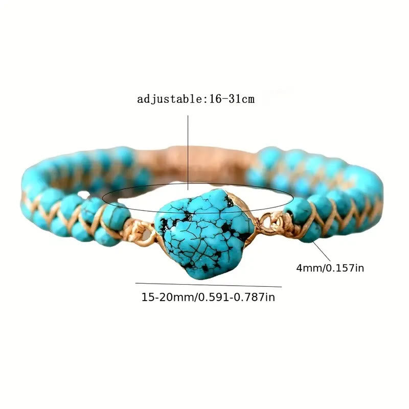 Olivenorma Irregular Bracelet Turquoise Double Beaded Bracelet