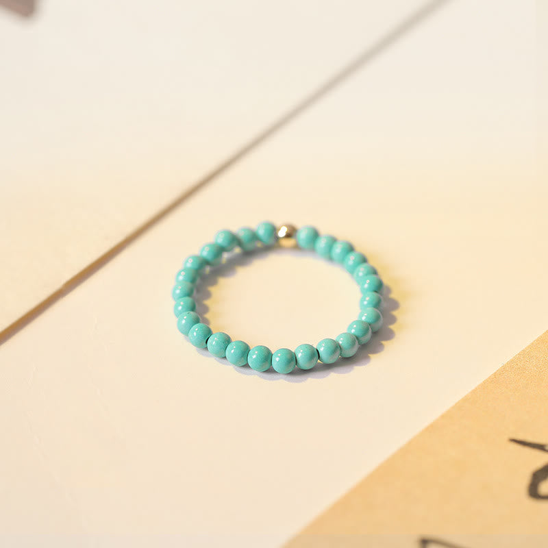 Olivenorma Extra Fine 2mm Small Turquoise Bead Ring - image 9