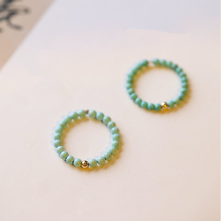 Olivenorma Extra Fine 2mm Small Turquoise Bead Ring