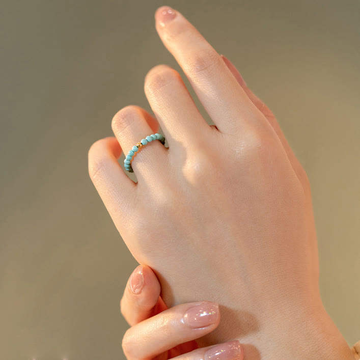 Olivenorma Extra Fine 2mm Small Turquoise Bead Ring - image 4