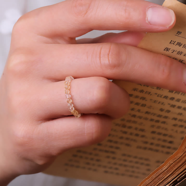 Olivenorma "Rich" Extra Fine 2mm Small Citrine Bead Ring