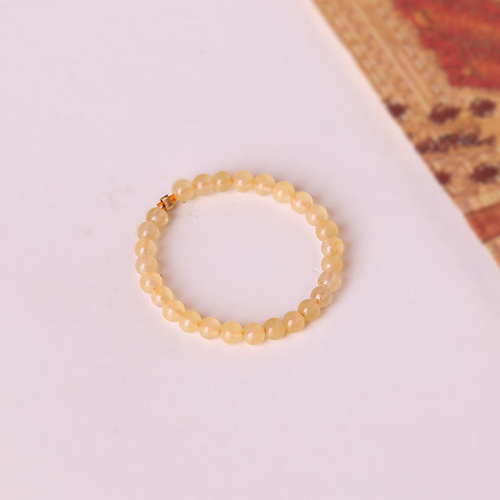 Olivenorma Extra Fine 2mm Yellow Jade Beaded Ring