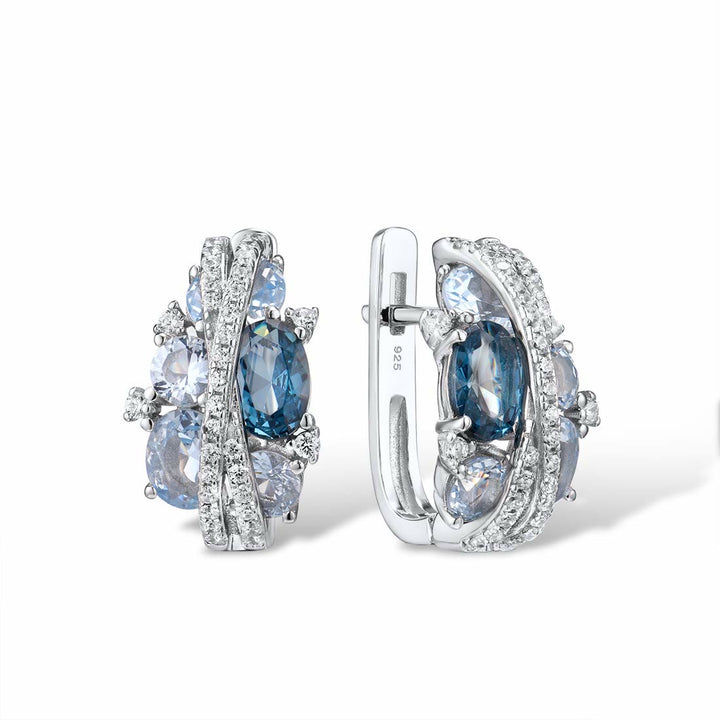 FREE Today: 925 Sterling Silver Twist Dangle Aquamarine Ring/ Necklace/ Earrings - Aquamarine - Earrings - image 8