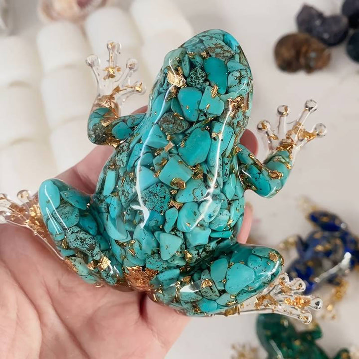 Olivenorma Crystal Resin Frog Ornament Gemstone Decoration - image 0