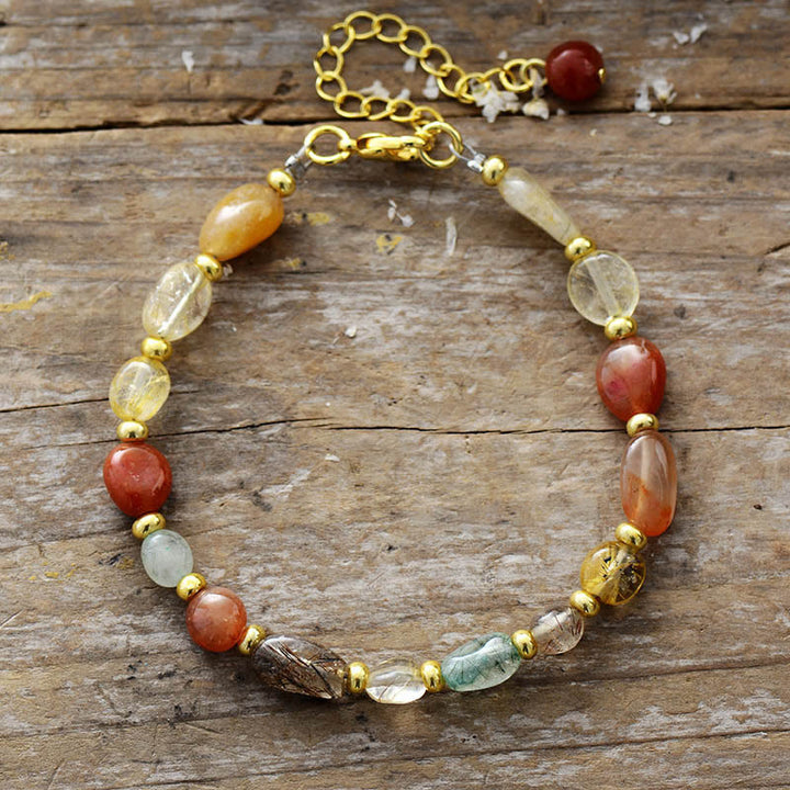 Olivenorma Bohemian Natural Stone Handmade Bracelet