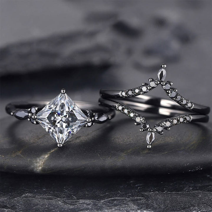 FREE Today: Zircon with Black Obsidian 3-Pieces Ring Set - image 3