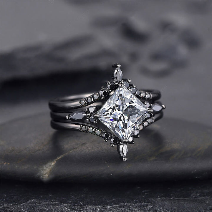 FREE Today: Zircon with Black Obsidian 3-Pieces Ring Set - 3-Pieces - 11 - image 0